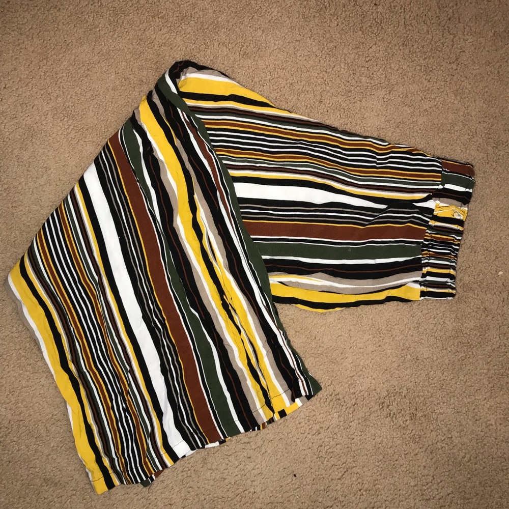 Boho stripped wide leg pants